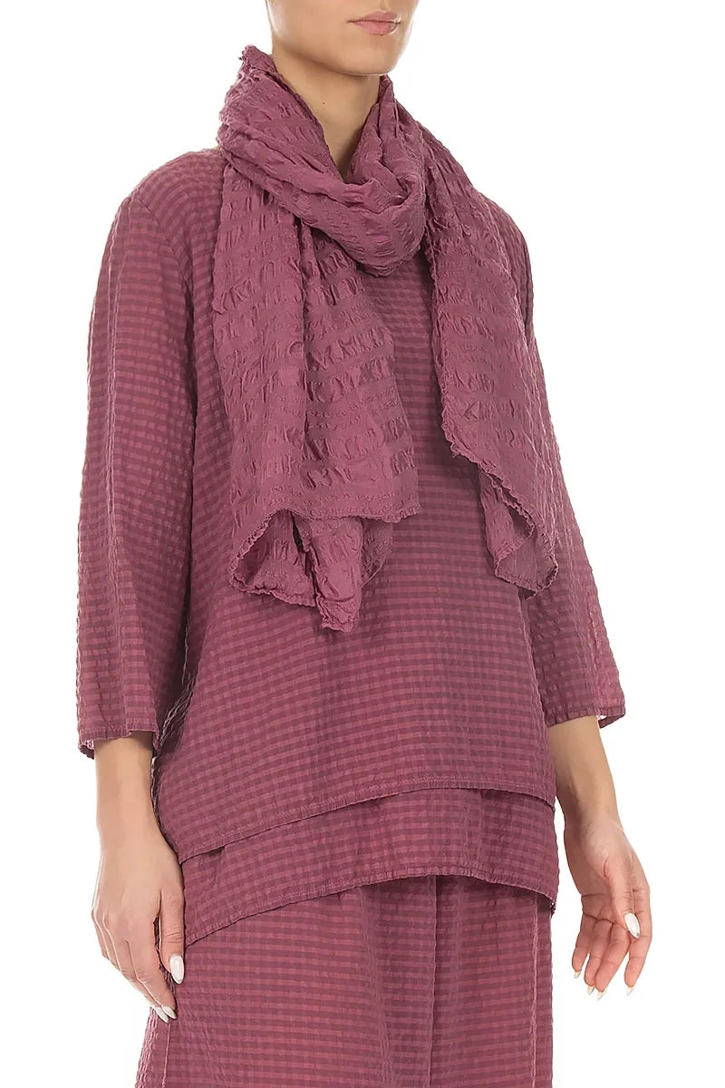 Antique Ruby Light Textured Silk Scarf 3