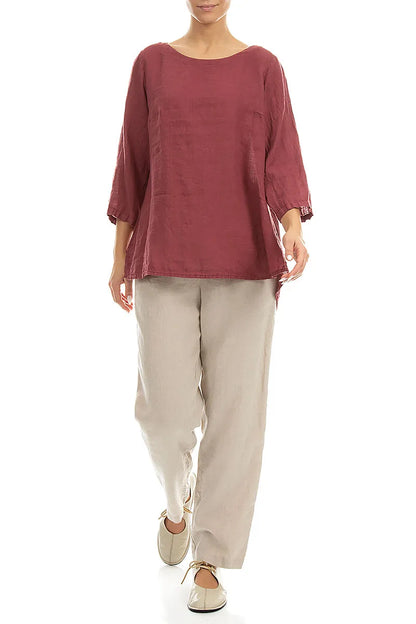 Antique Ruby Linen Blouse 4