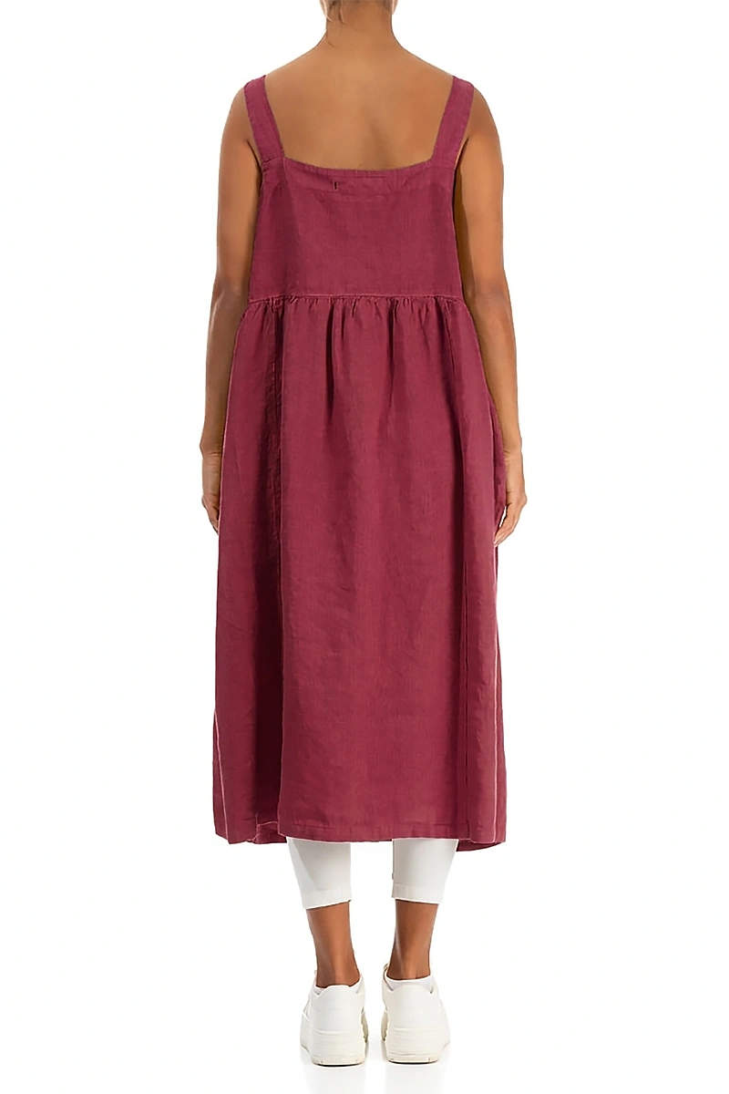 Antique Ruby Linen Pinafore Dress 2