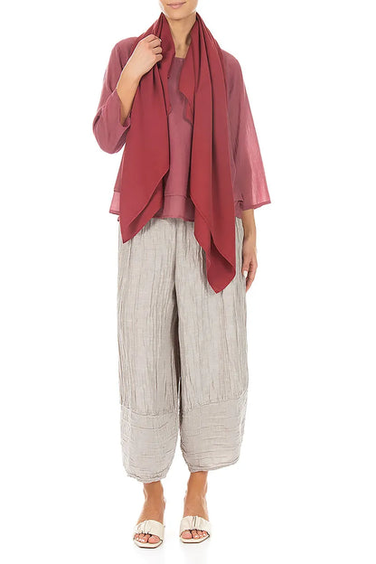 Antique Ruby Silk Bamboo Scarf 2