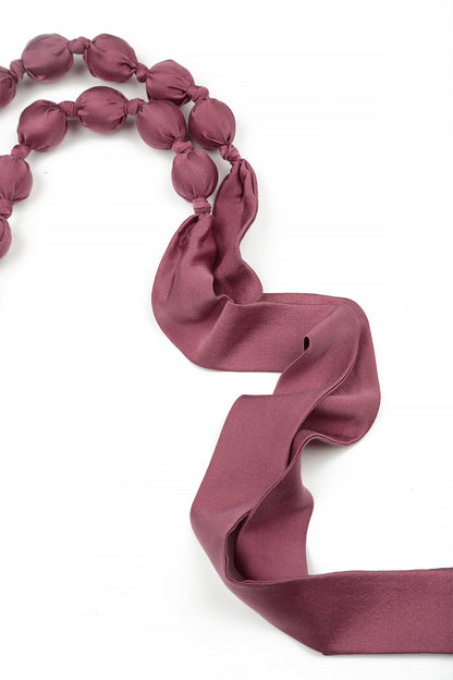 Antique Ruby Silk Bead Necklace 6