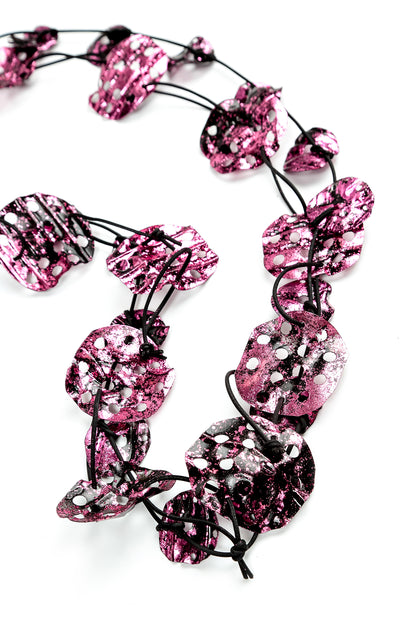 Mauve Taupe Lotus Root Necklace 2