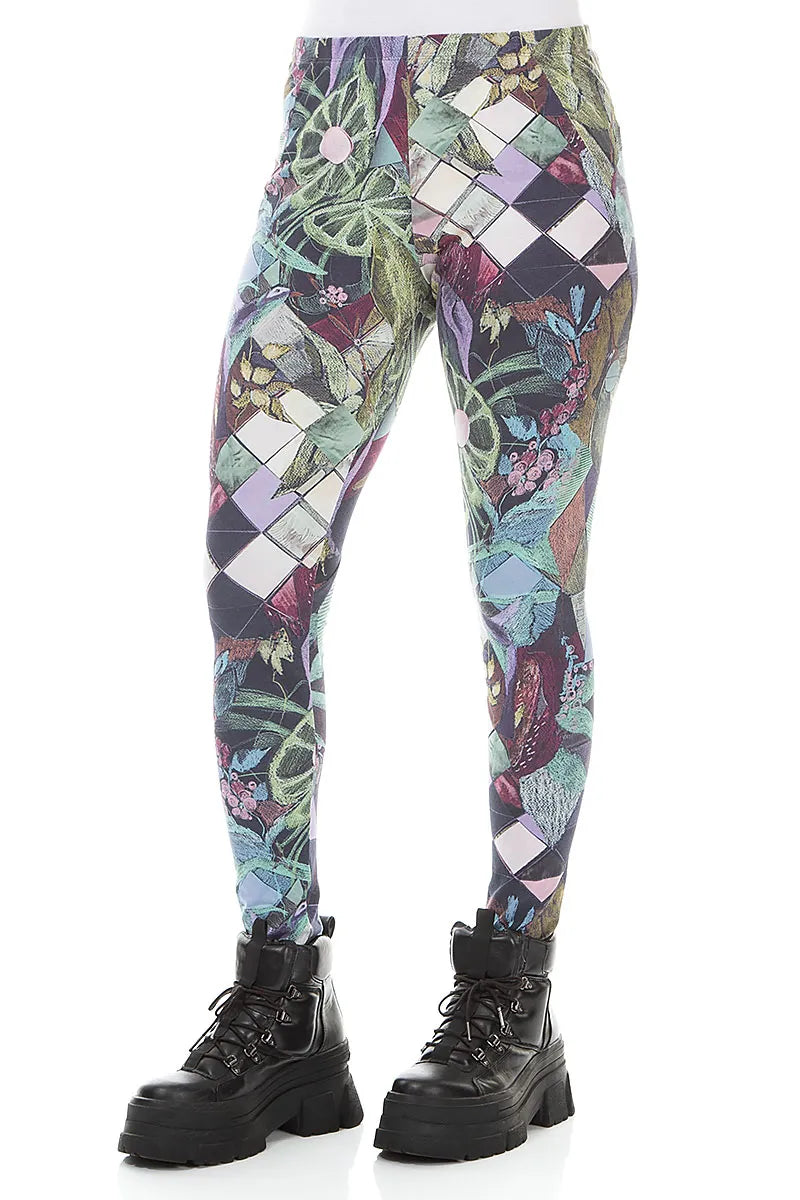 Art Mosaic Cotton Leggings