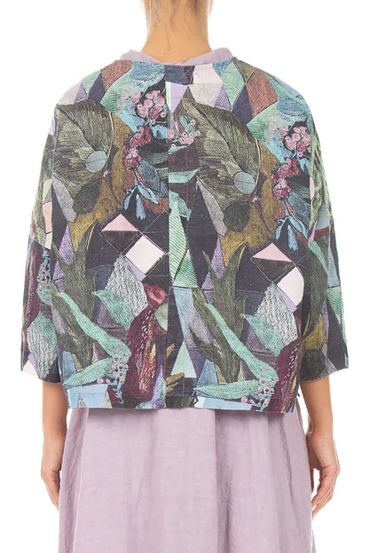 Art Mosaic Linen Jacket Blouse