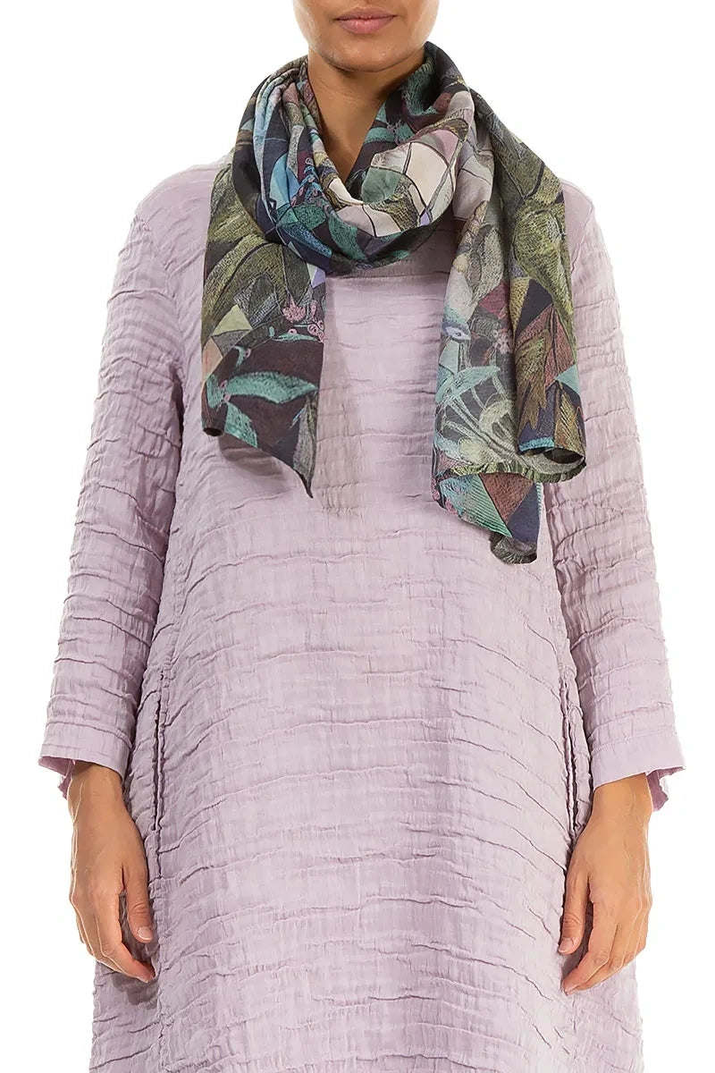 Art Mosaic Silk Cotton Scarf 1