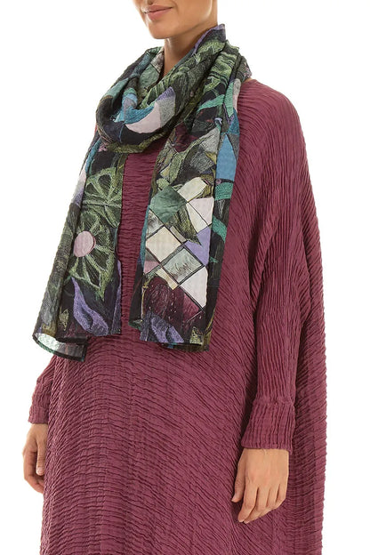 Art Mosaic Textured Silk Scarf