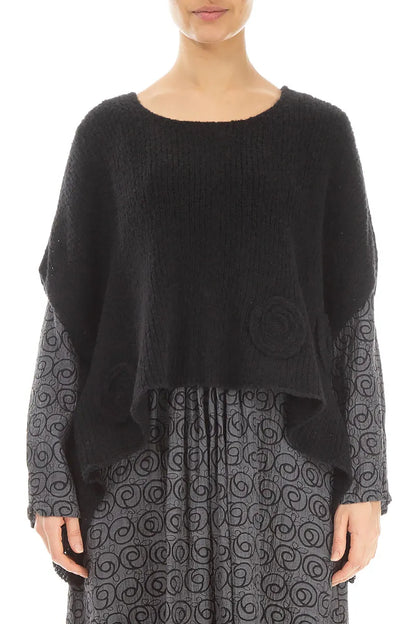 Asymmetric Black Wool Jumper 1