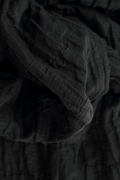 Asymmetric Crinkled Black Silk Linen Tunic 5