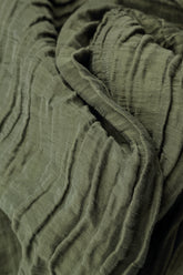 Asymmetric Crinkled Forest Mist Silk Linen Tunic 5