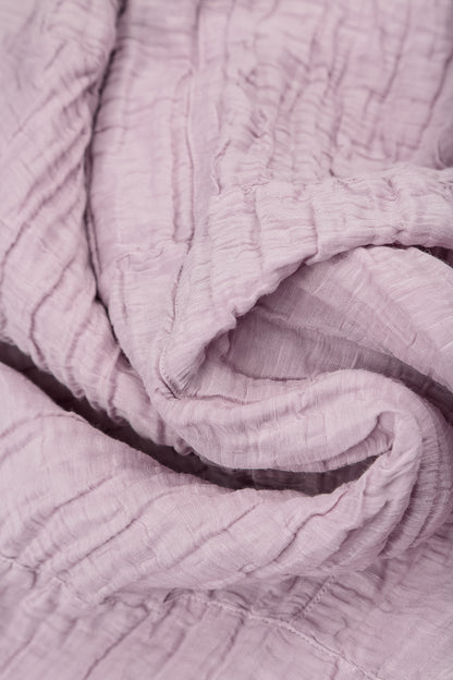 Asymmetric Crinkled Lilac Silk Linen Tunic 6