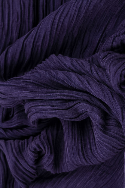 Asymmetric Crinkled Royal Purple Silk Tunic 5