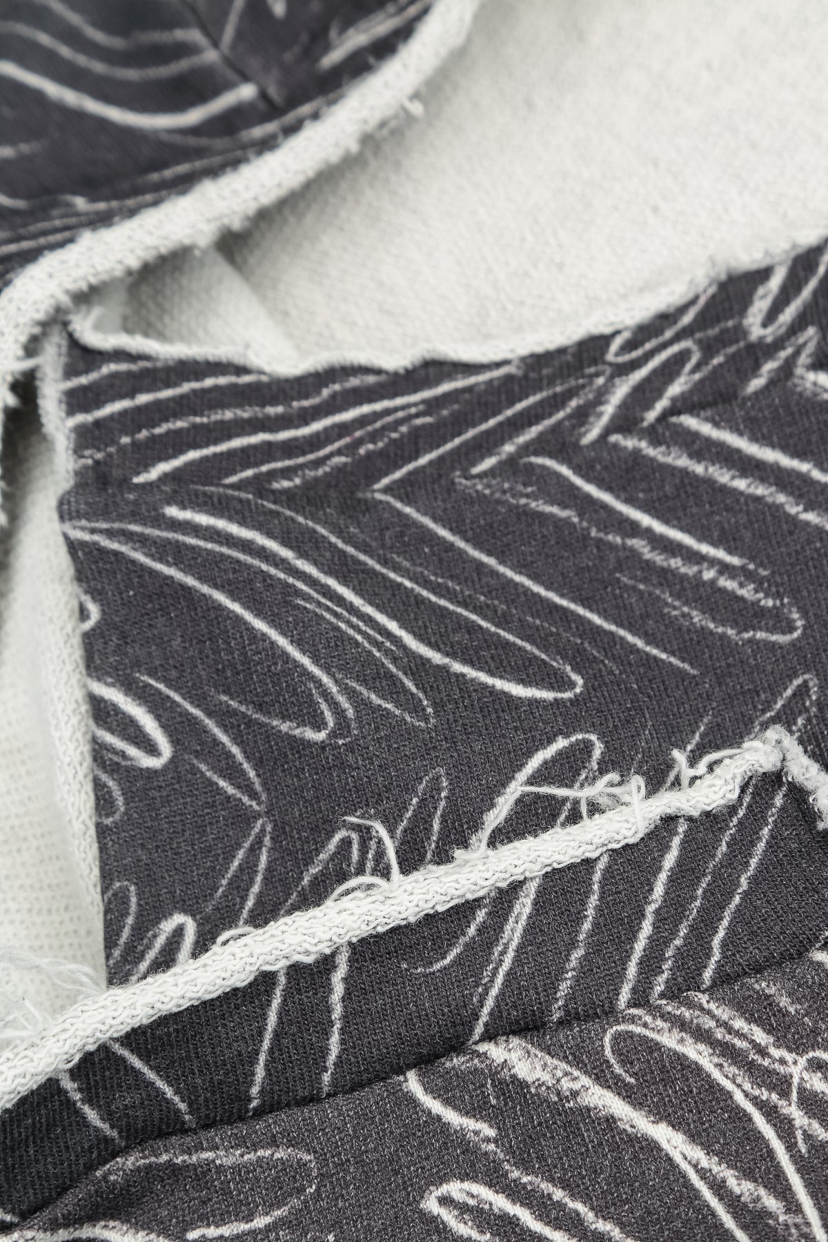 Asymmetric Feather Grey French Terry Cotton Blouse