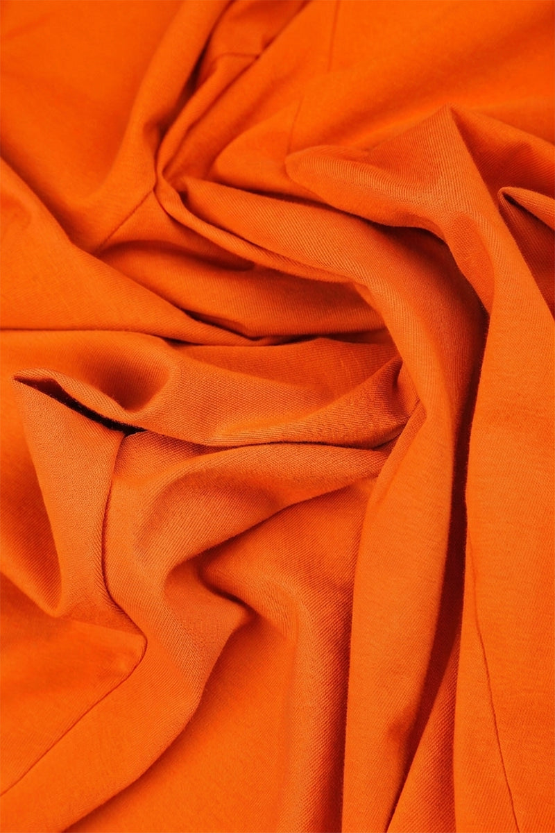 Asymmetric Flame Orange Cotton Dress 5