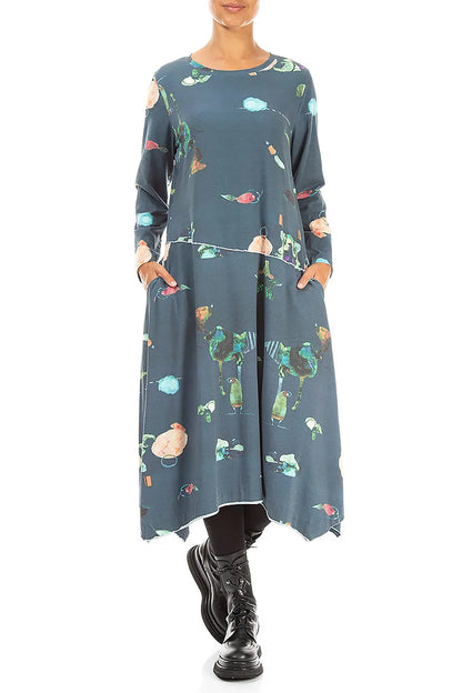 Asymmetric Flared Fairy-Tale Cotton Dress