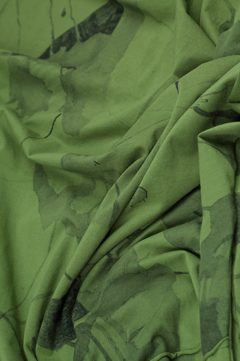 Asymmetric Flared Shamrock Green Mirage Cotton Dress 5