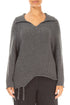Asymmetric Grey Merino Wool Sweater 1