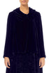 Asymmetric Single Button Royal Purple Silk Velvet Jacket 1