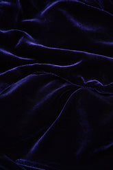 Asymmetric Single Button Royal Purple Silk Velvet Jacket 5