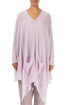 Asymmetric V-Neck Light Pink Wool Jumper 1