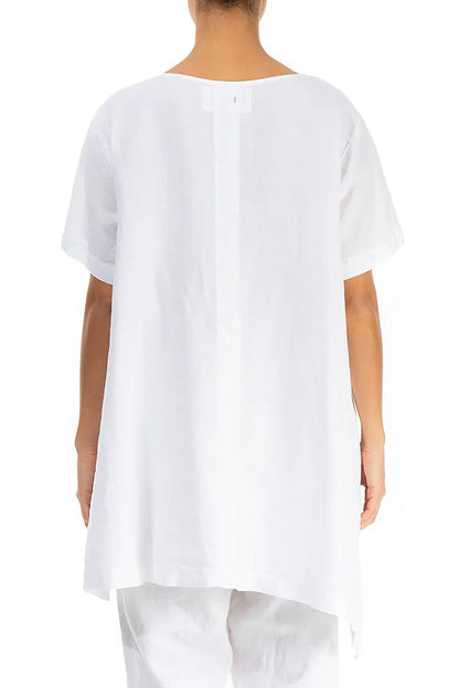 Tunique asymétrique en lin blanc