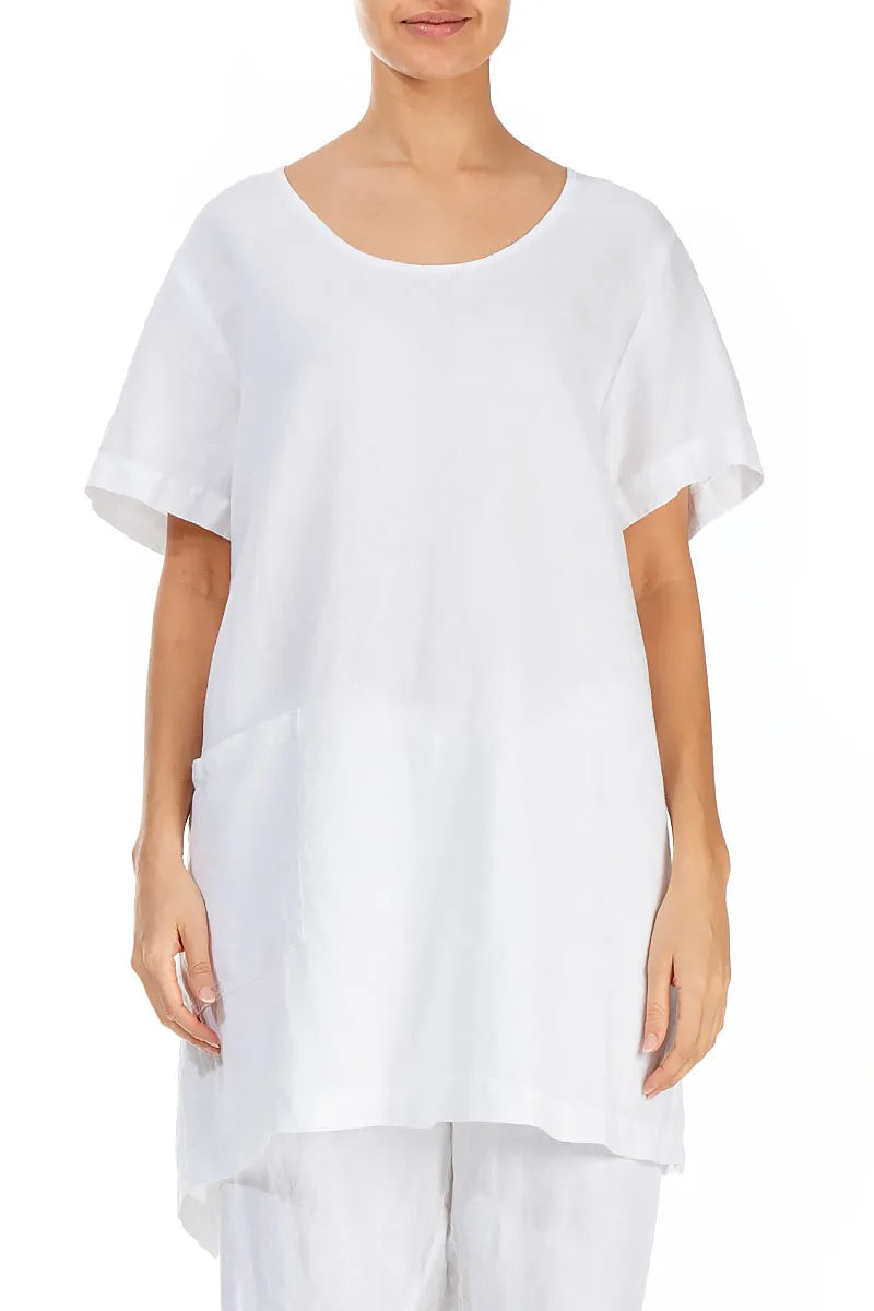 Tunique asymétrique en lin blanc