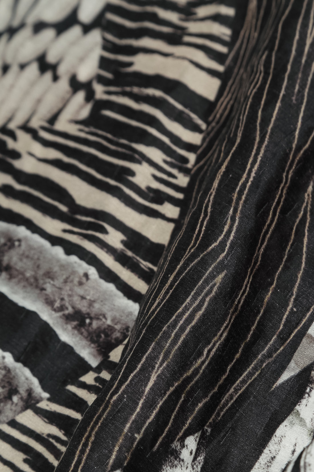 Asymmetric Wild Ink Textured Silk Tunic 5