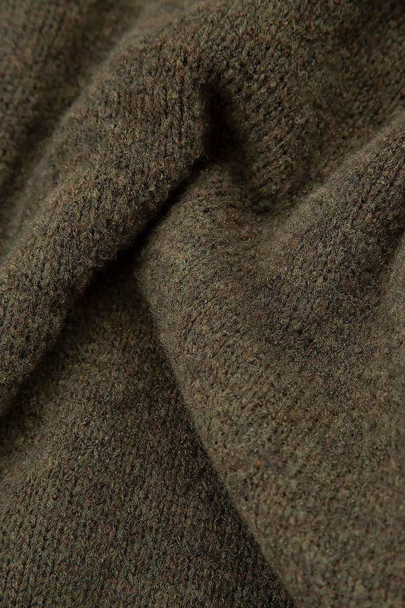 Asymmetrical Khaki Wool Cardigan 6