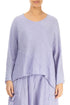 Asymmetrical Pattern Crinkled Lavender Silk Blouse 1