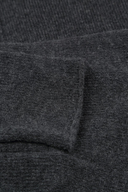 Asymmetrical Seams Dark Grey Wool Sweater