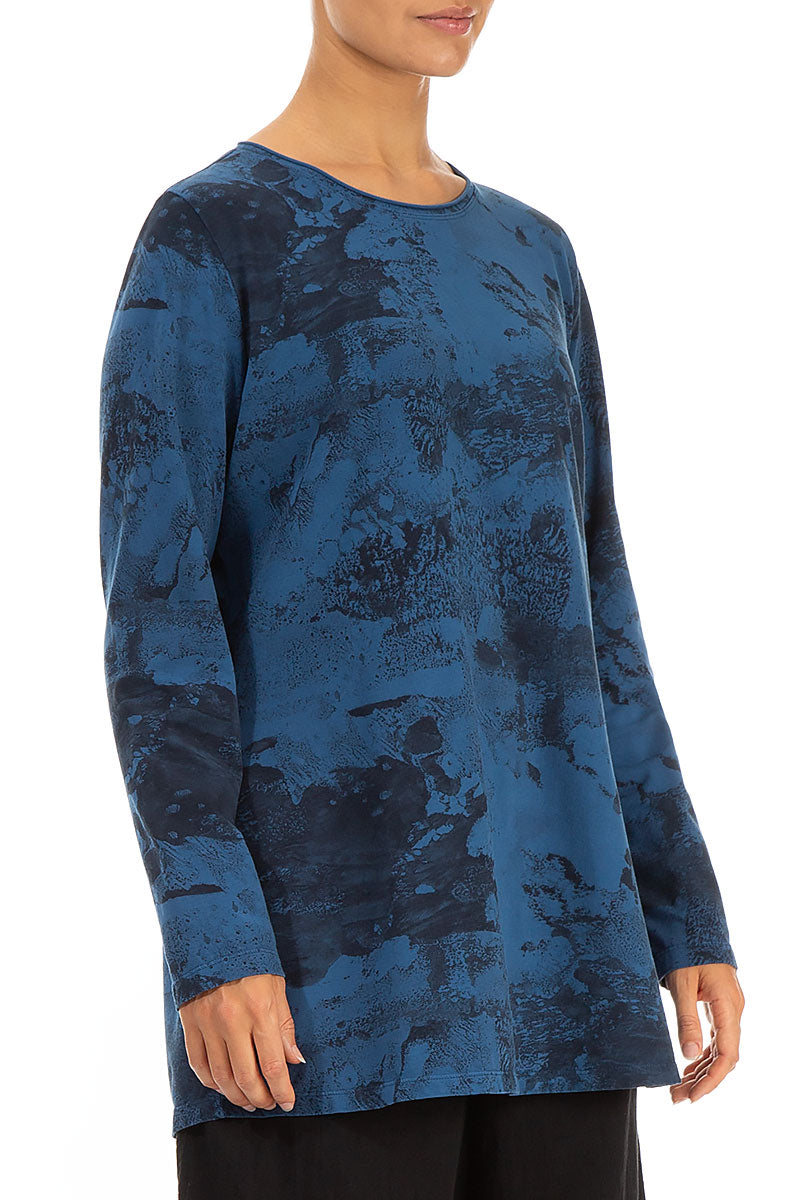 Azure Marble Soft Cotton Top