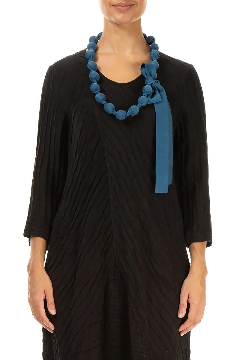 Azure Silk Bead Necklace 1