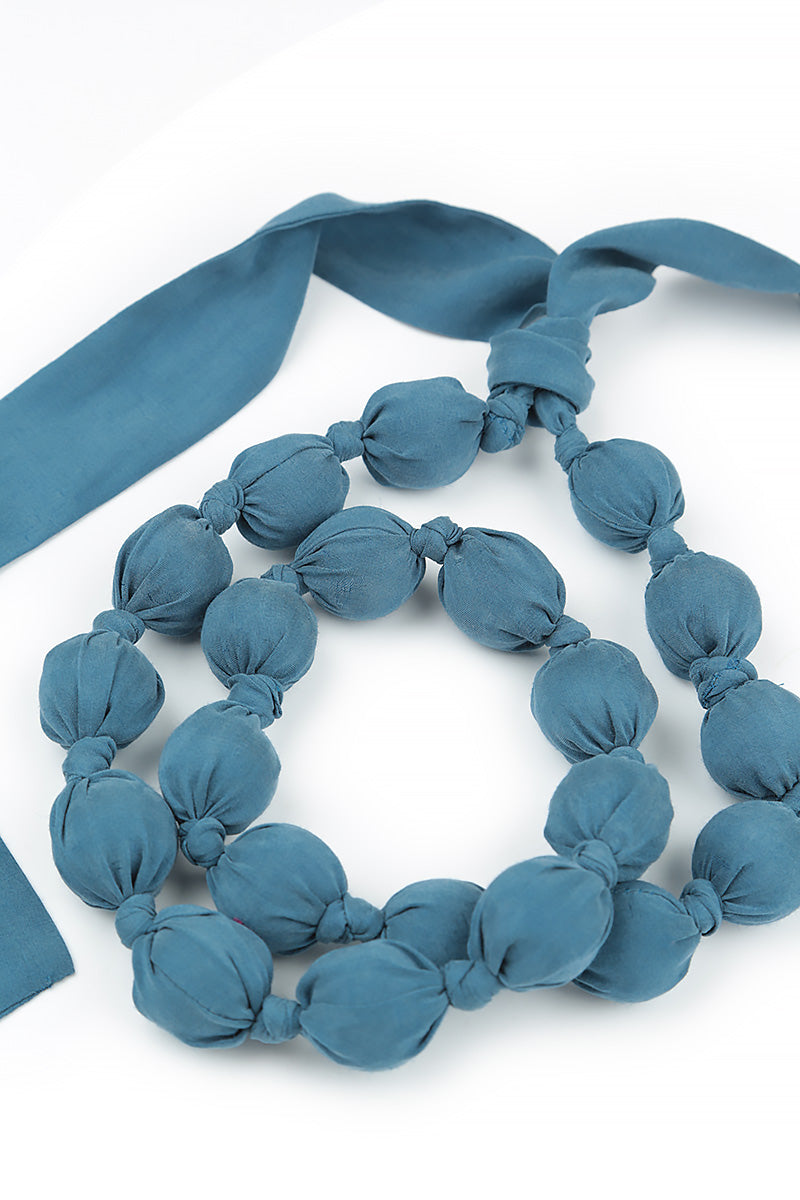 Azure Silk Bead Necklace