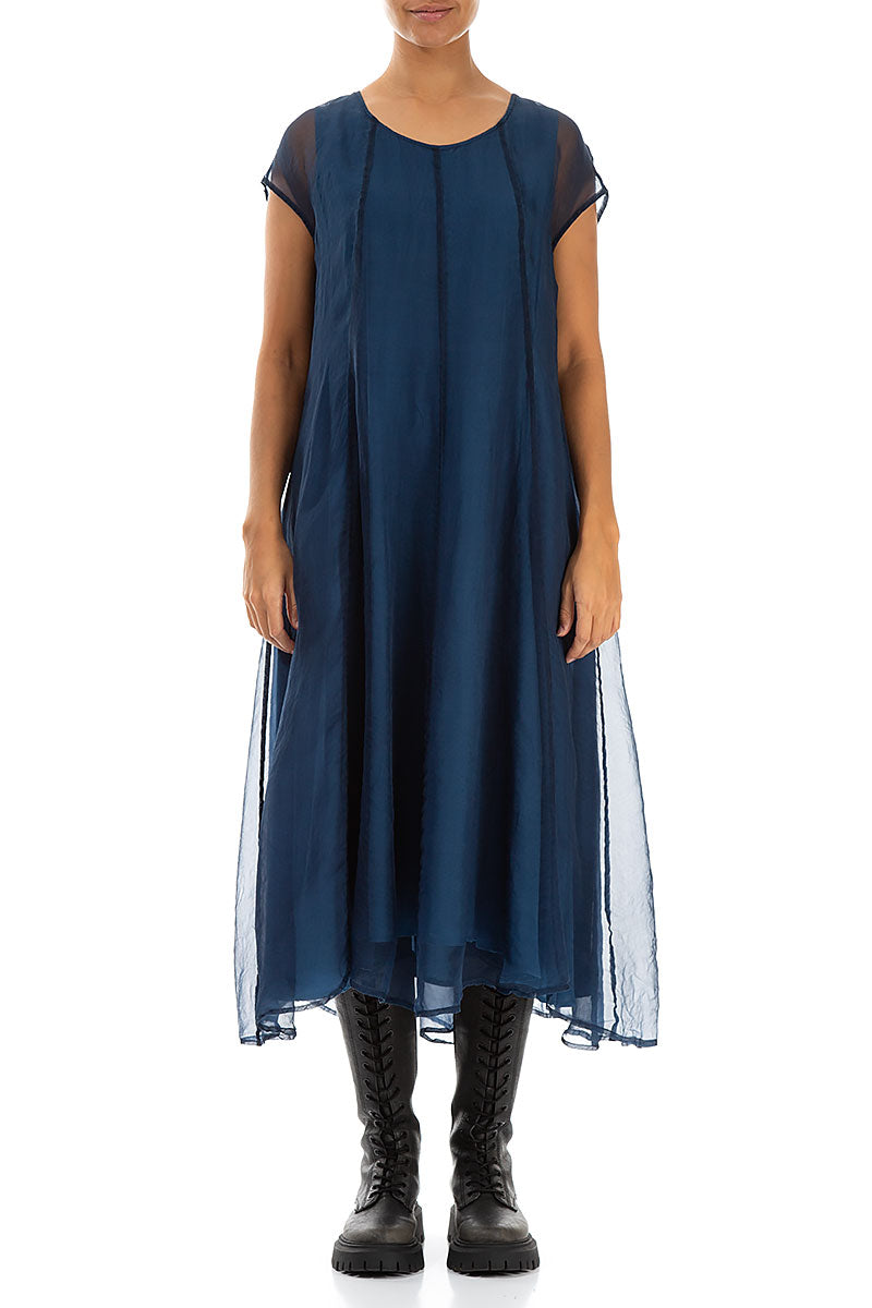 Azure Silk Chiffon Dress