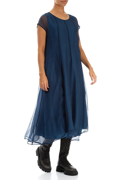 Azure Silk Chiffon Dress