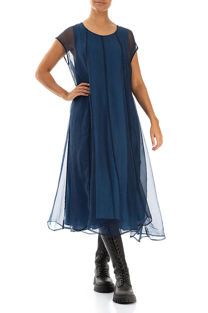 Azure Silk Chiffon Dress