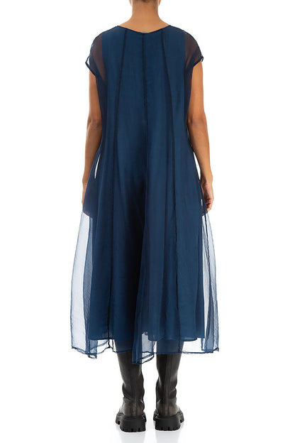 Azure Silk Chiffon Dress