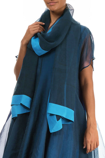 Azure Silk Chiffon Scarf