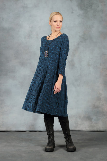 Azure Textured Linen Dress