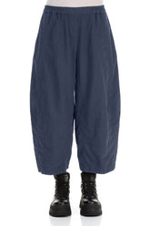 Back Pockets Slate Blue Cotton Trousers 1