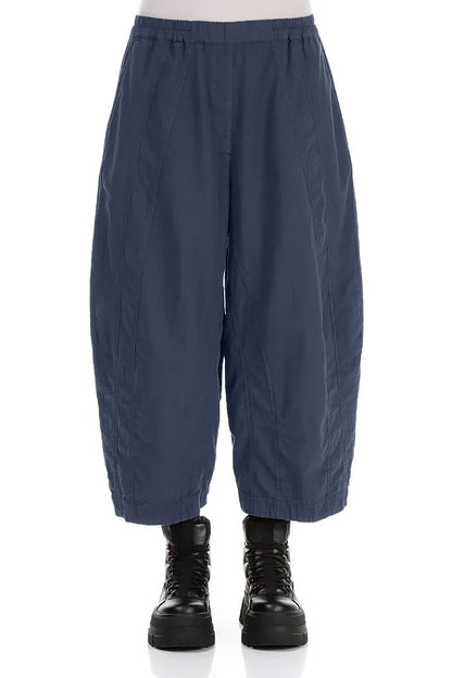 Back Pockets Slate Blue Cotton Trousers 1