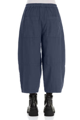 Back Pockets Slate Blue Cotton Trousers 2