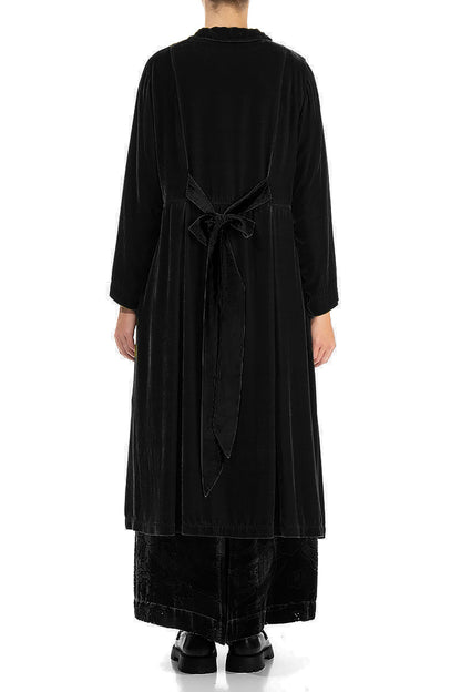 Back Tie Black Silk Velvet Jacket 2