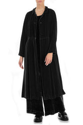 Back Tie Black Silk Velvet Jacket 4