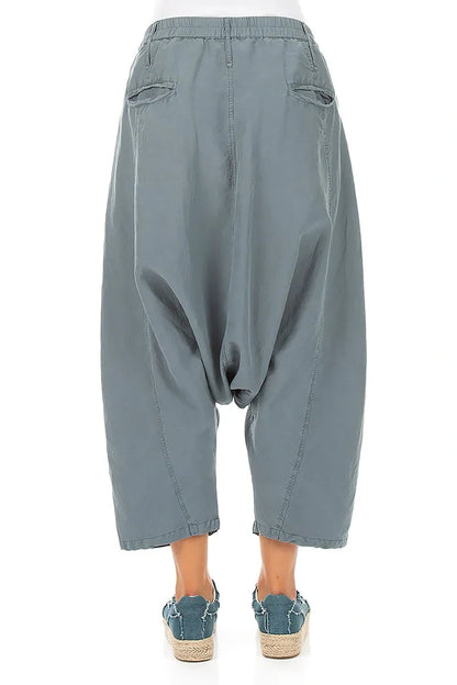 Baggy Graphite Silk Linen Trousers 2