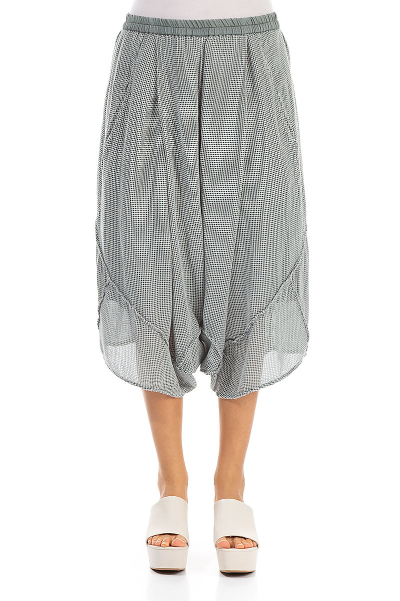 Baggy Taupe Mesh Silk Trousers 1