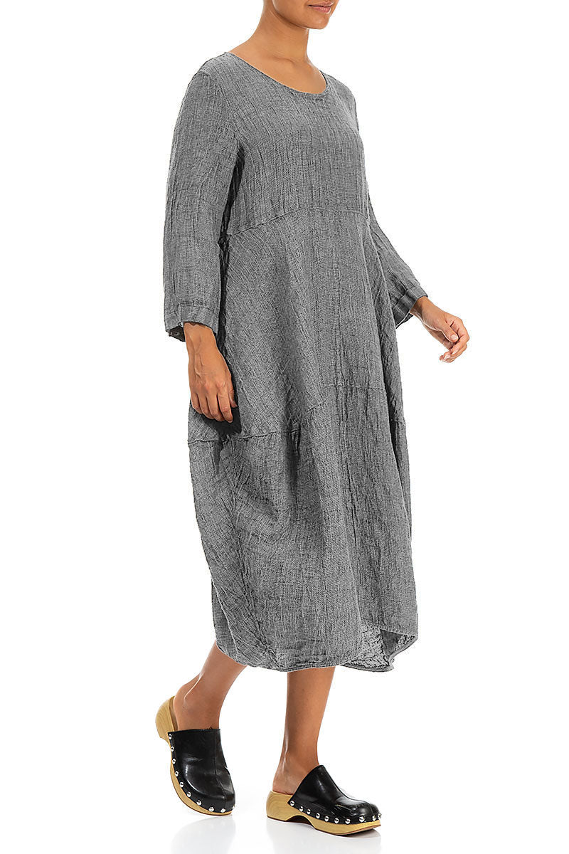 Balloon Grey Mélange Linen Dress