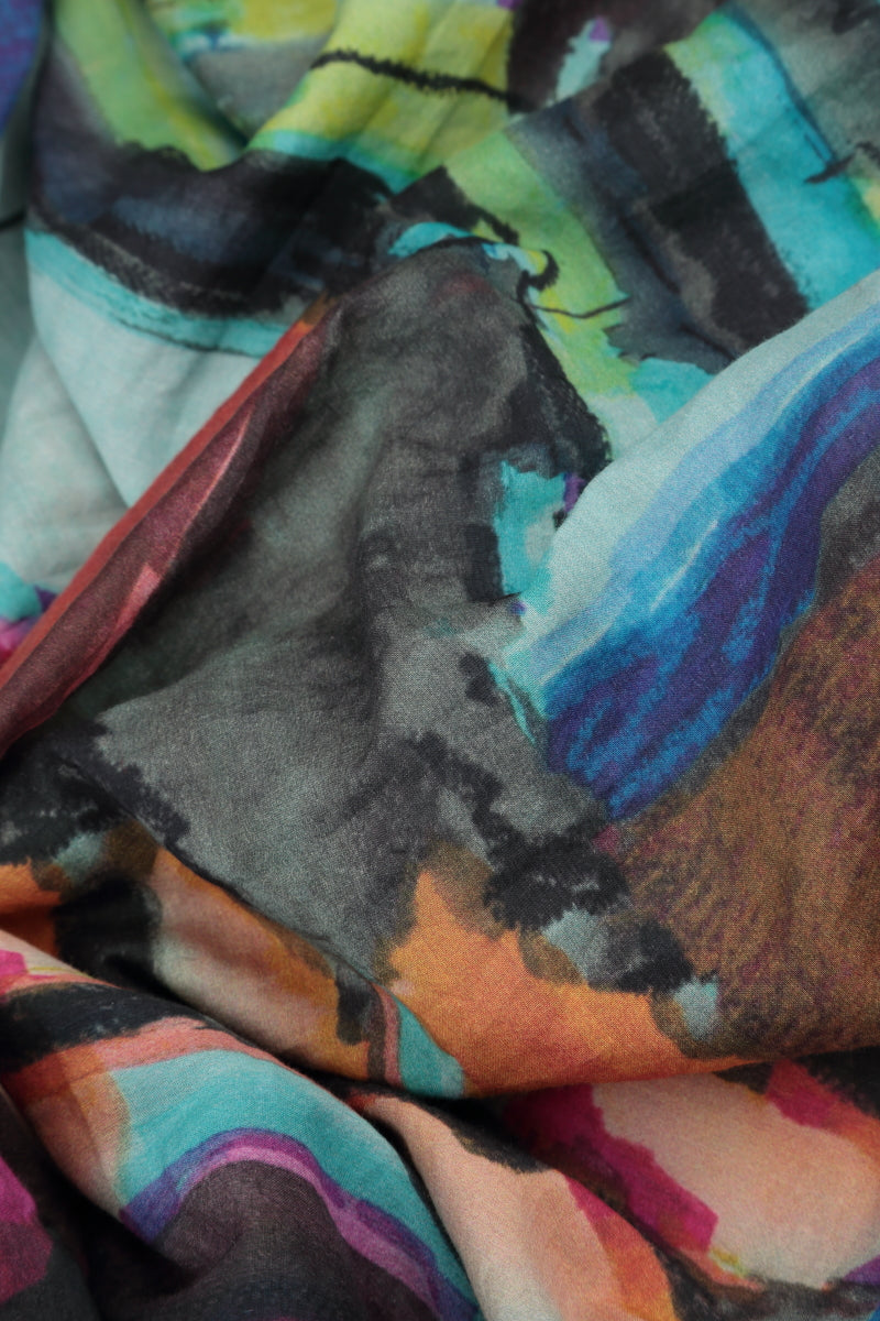 Balloon Abstract Silk Cotton Dress 5