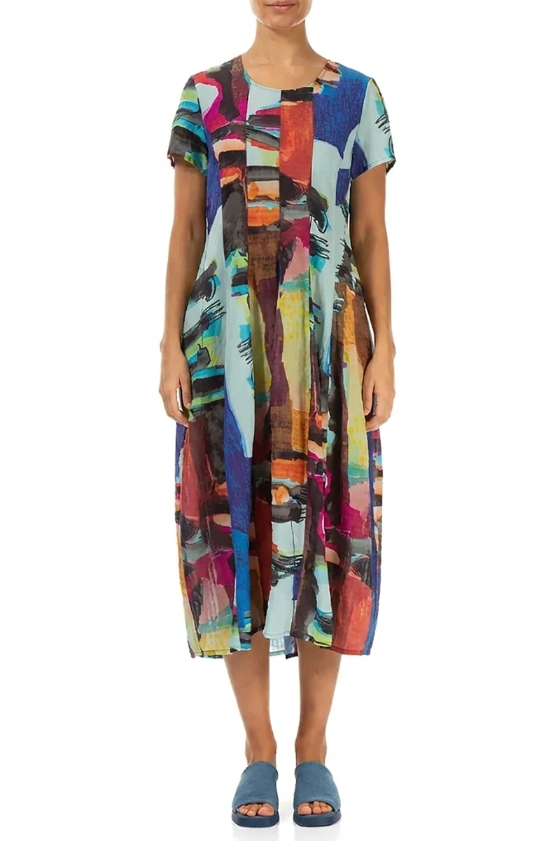 Balloon Abstract Silk Cotton Dress 1