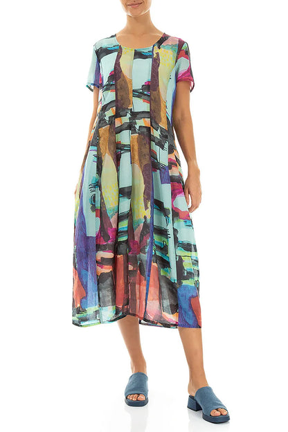Balloon Abstract Silk Cotton Dress