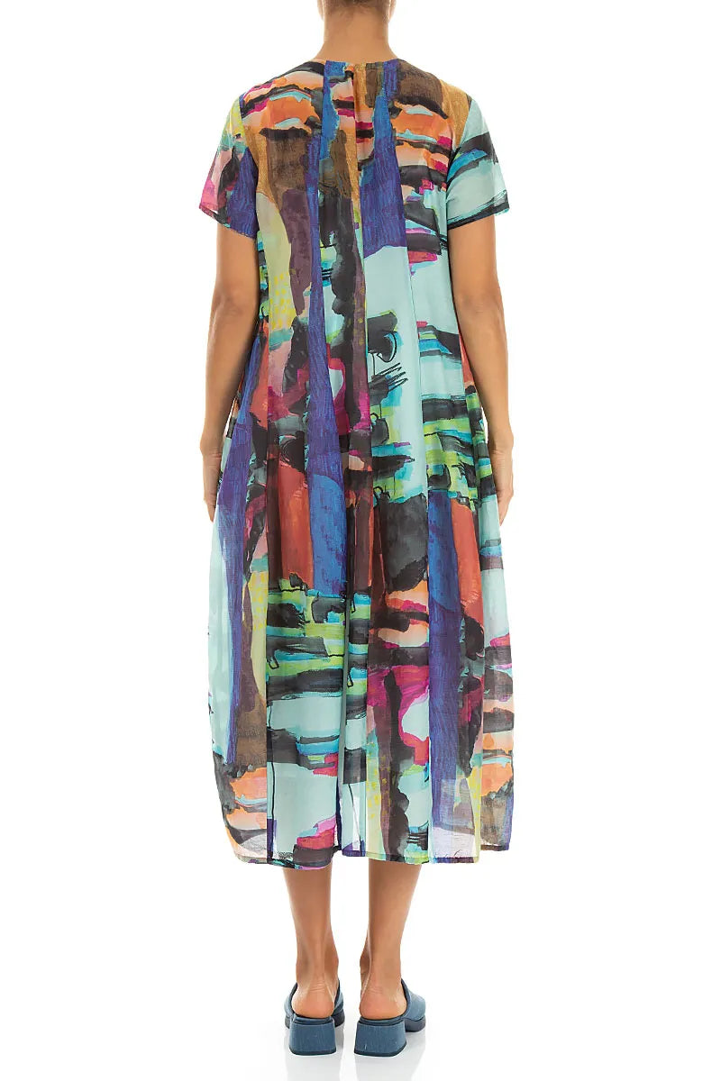 Balloon Abstract Silk Cotton Dress